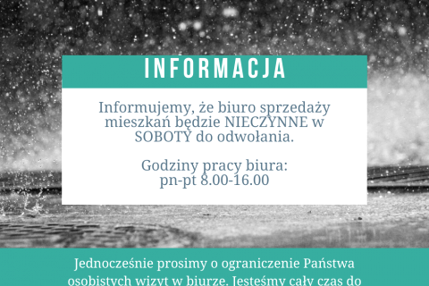 Informacja o godzinach pracy biura sprzedaży